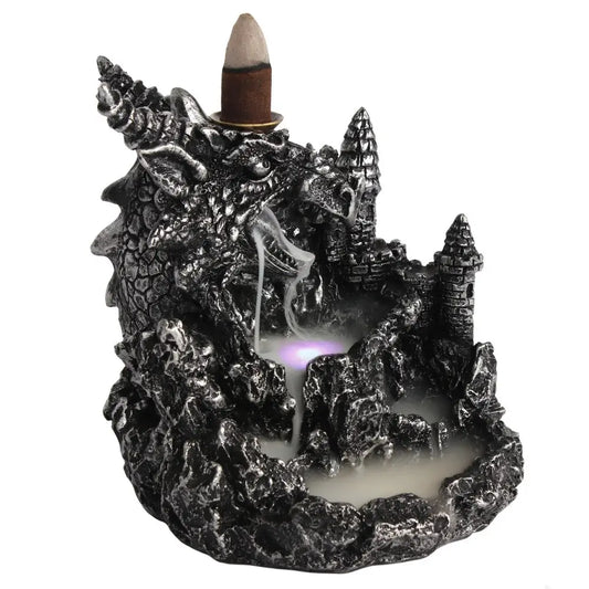 Silver Dragon Backflow Incense brander met verlichting