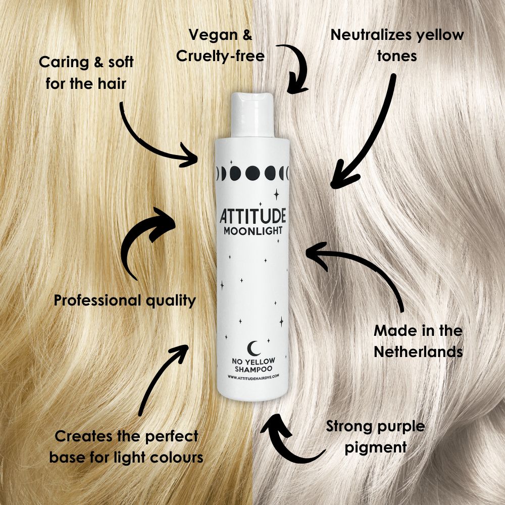 Attitude Hair Dye - Moonlight No Yellow shampoo - 250ml
