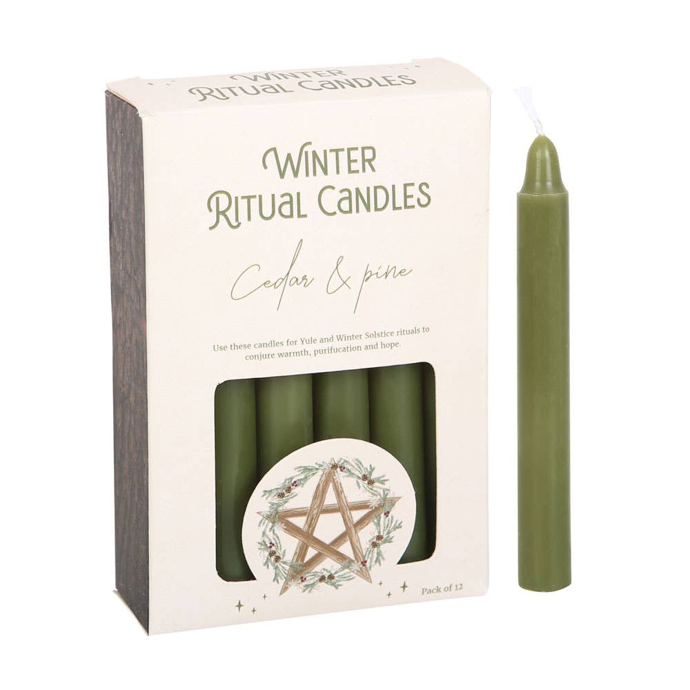 Cedar & Pine Winter Ritual Magic Spell-kaarsen