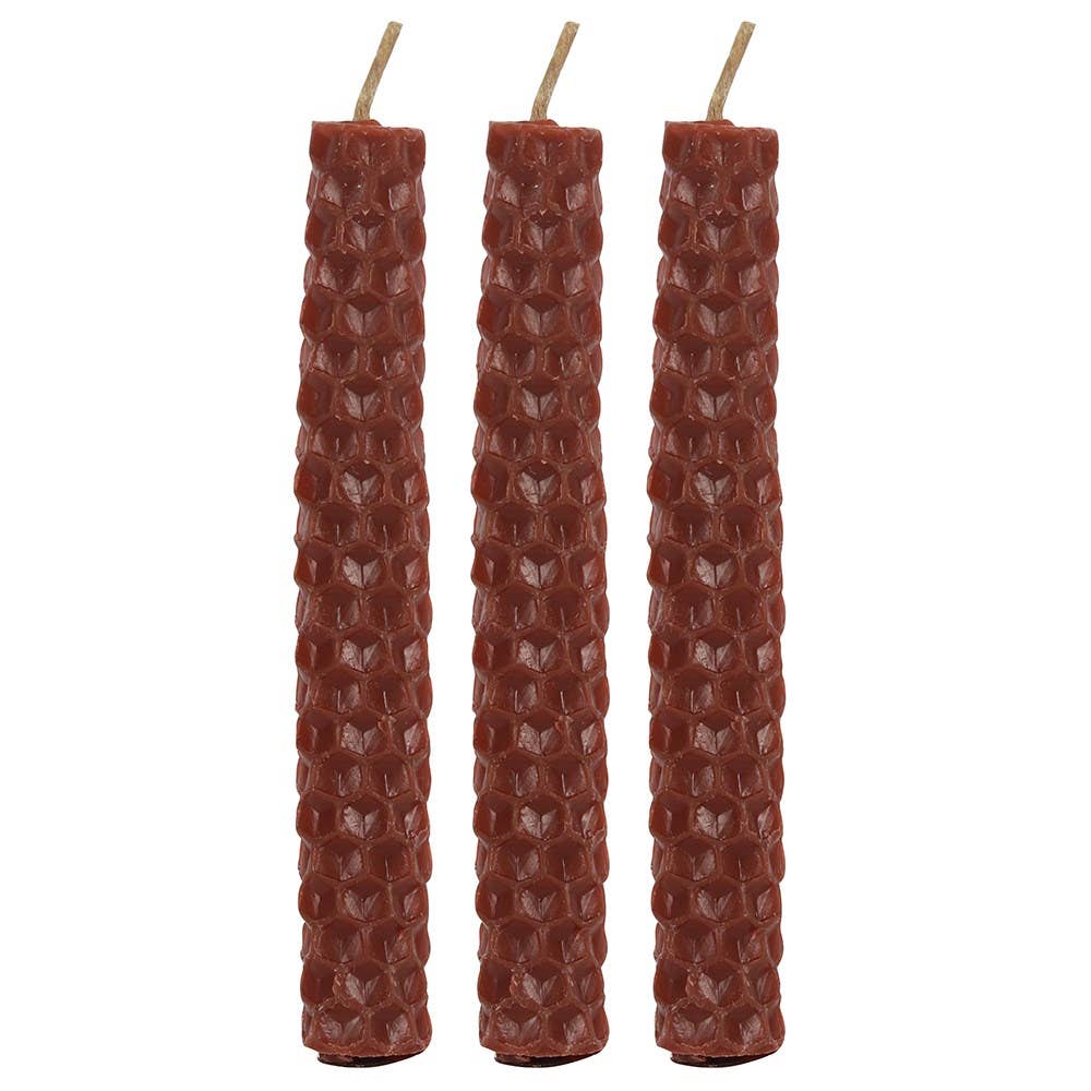 Magische spreukkaarsen van bruine bijenwas (Set van 6)