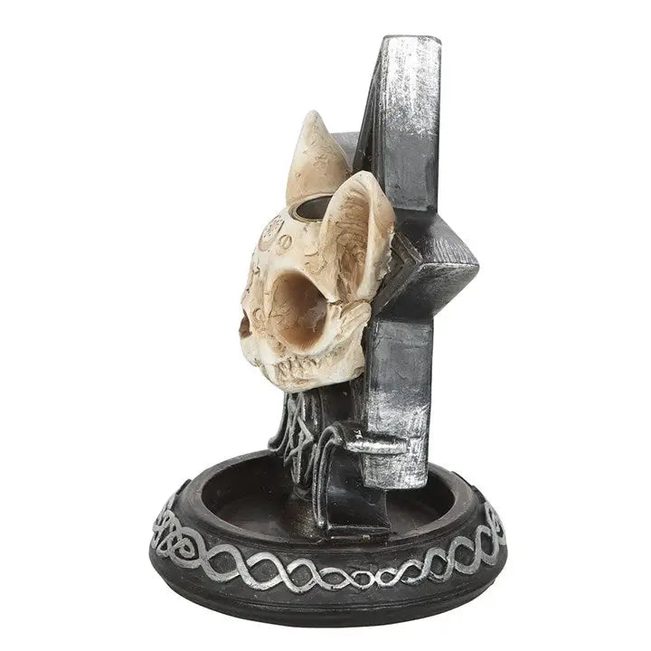 Gothic Cat Skull Wierookhouder