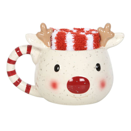 Rudolph Reindeer kerstmok en -sokken, set