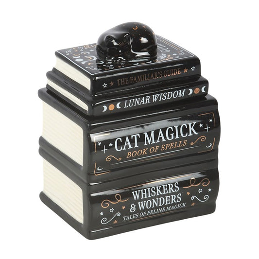 Something Different - Book Stack Oil Burner with Cat