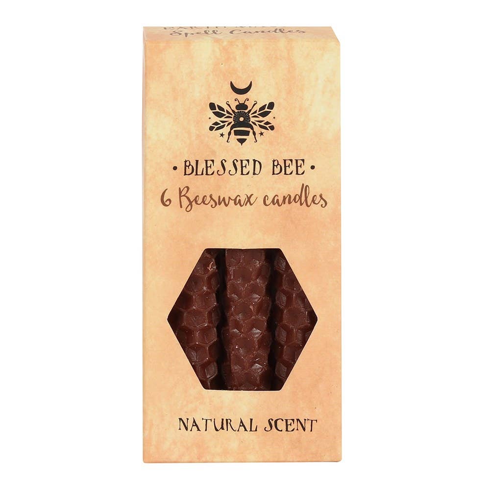 Magische spreukkaarsen van bruine bijenwas (Set van 6)