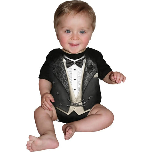 Tuxed Baby Romper