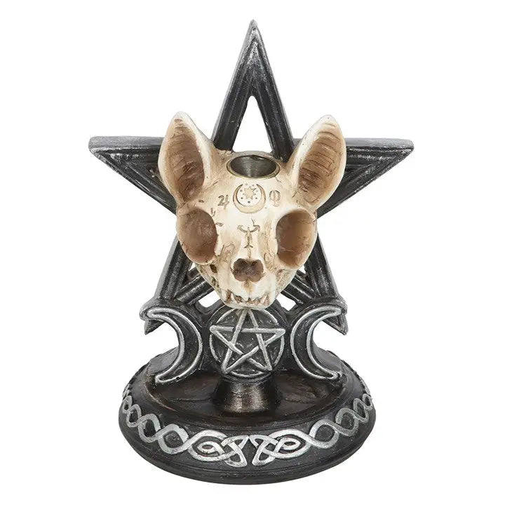 Gothic Cat Skull Wierookhouder