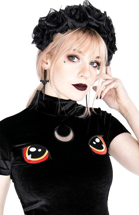 Velvet Cat Top "I SEE YOU"