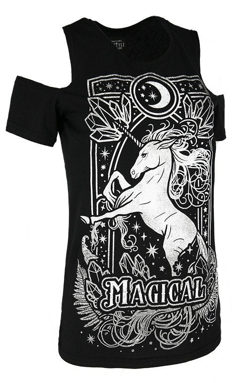 Magical Unicorn Cold Shoulders Top