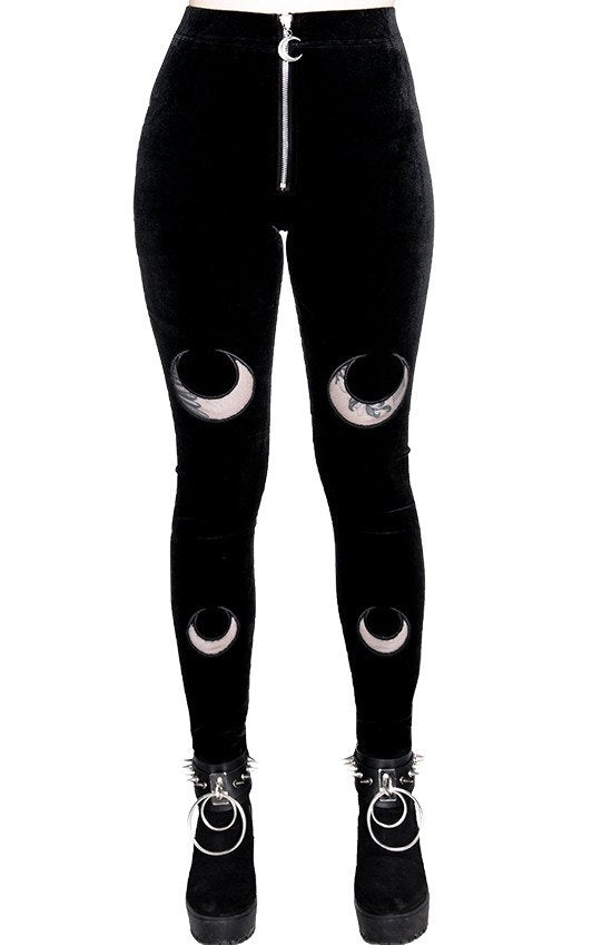 Double Crescent Velvet Legging