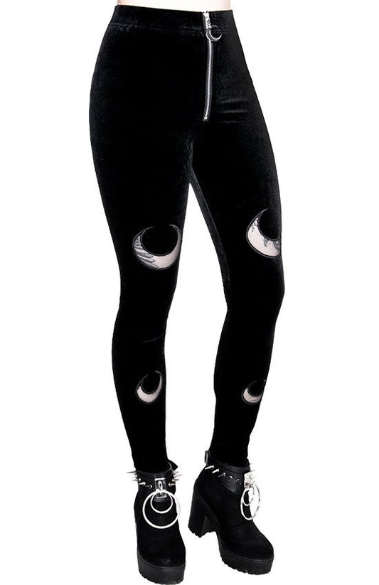 Double Crescent Velvet Legging