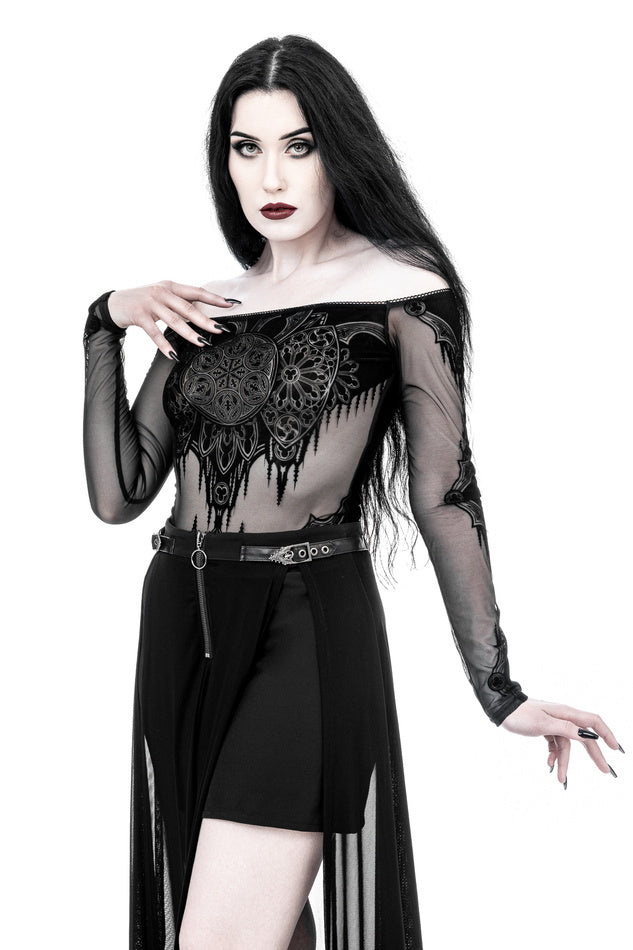 Gothic Chapel Off Shoulder Bodysuit