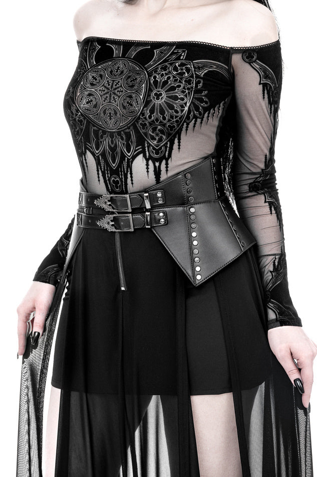 Gothic Chapel Off Shoulder Bodysuit