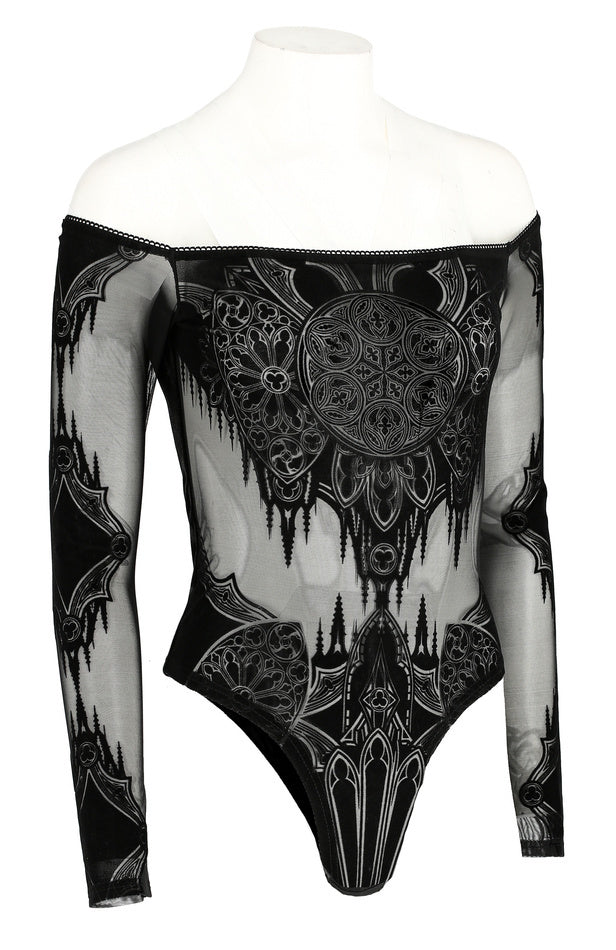 Gothic Chapel Off Shoulder Bodysuit