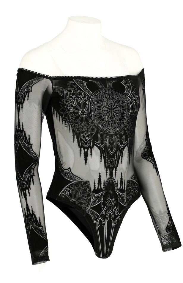 Gothic Chapel Off Shoulder Bodysuit