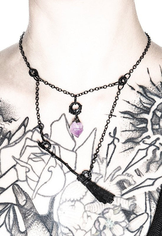 Witch Broomstick Ketting (in Zwart of Zilver)
