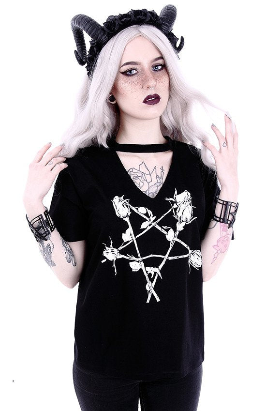 Rose Pentagram V-neck
