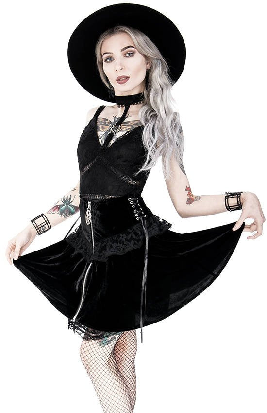 Lace Up Pentagram Mini Rok