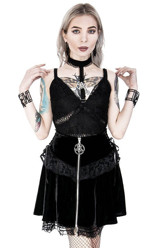Lace Up Pentagram Mini Rok