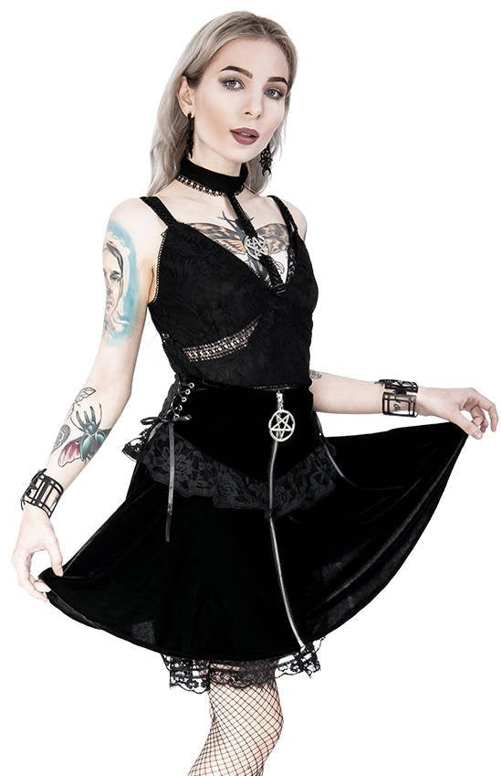 Lace Up Pentagram Mini Rok