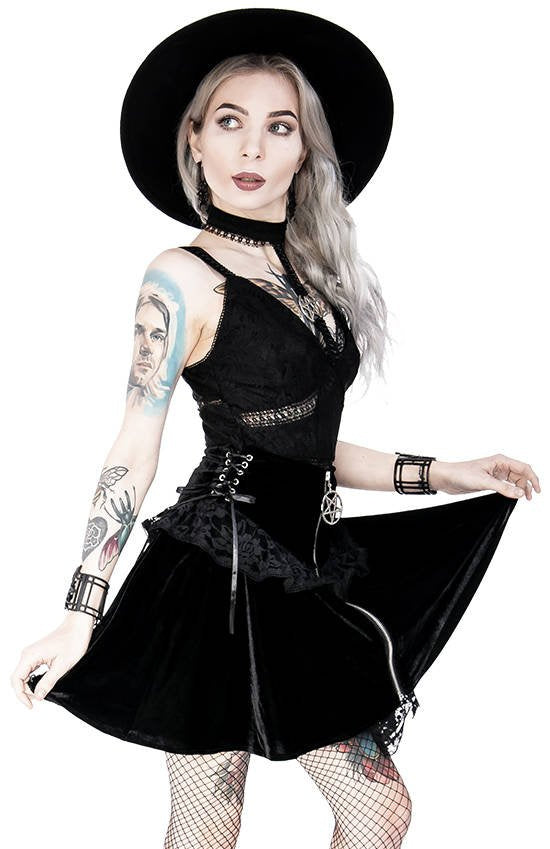 Lace Up Pentagram Mini Rok