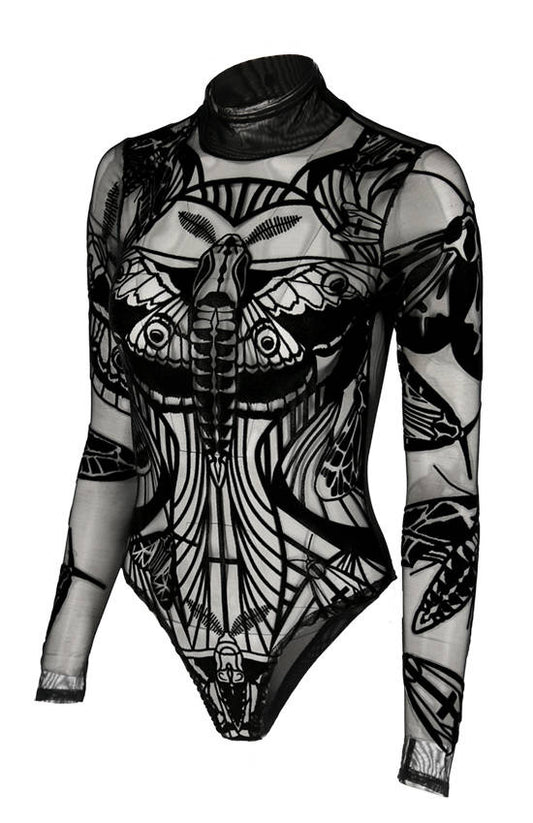 Moth Contour Mesh Bodysuit