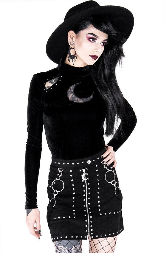 Studded Suede Rok
