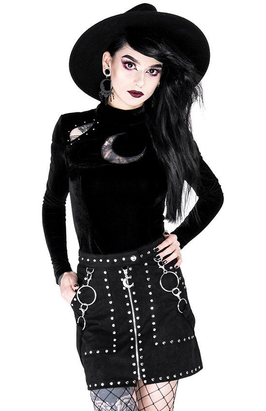 Studded Suede Rok