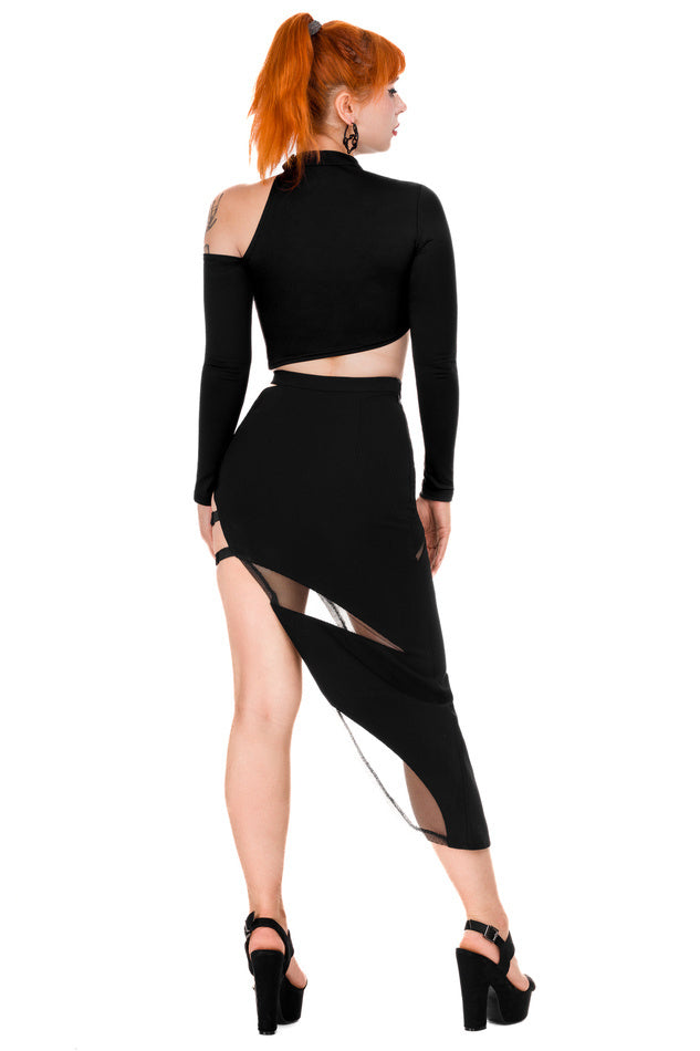 Asymmetric Crop Top Blouse