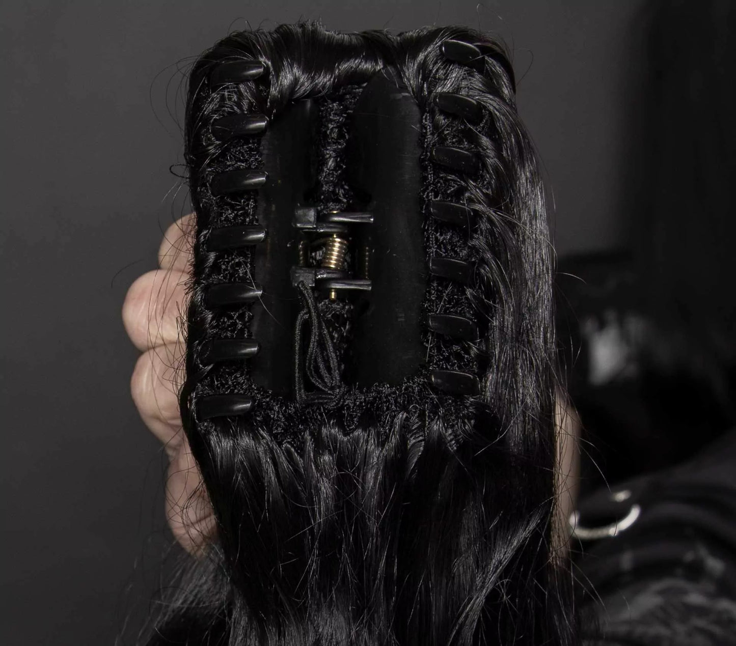 Black Curly Clip-on Ponytail