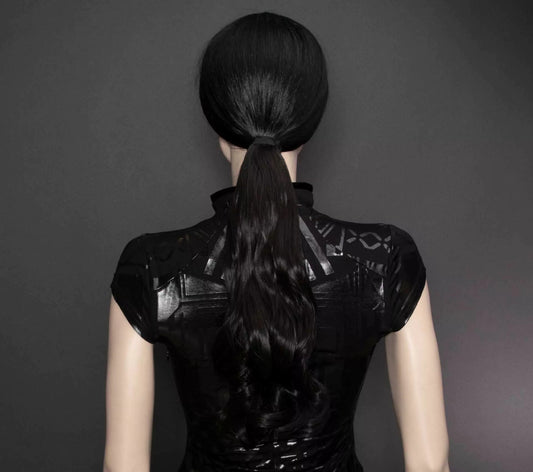 Black Curly Tie-on Ponytail