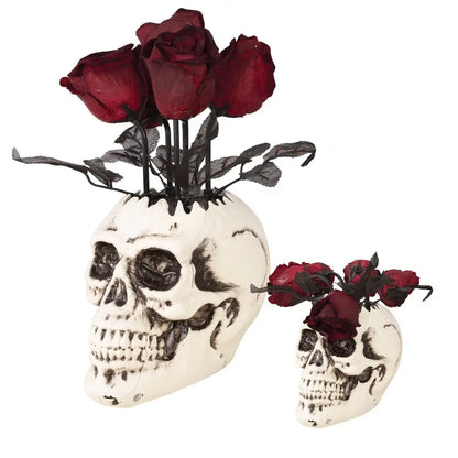 Schedelvaas Met Rozen - Geanimeerd (30cm)
