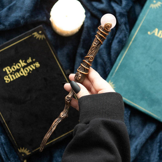 Rozenkwarts Kristallen Staf met Zakje