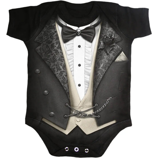 Tuxed Baby Romper