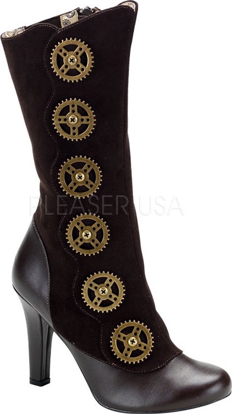 Demonia - Tesla-108 - Brown Steampunk Boot - Mt. 42
