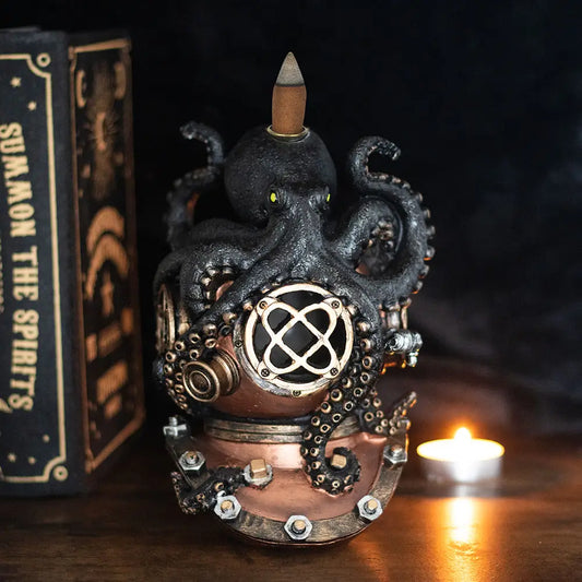 Kraken on Diver's Helmet Wierookhouder