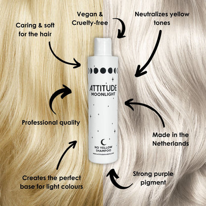 Attitude Hair Dye - Moonlight No Yellow shampoo - 250ml