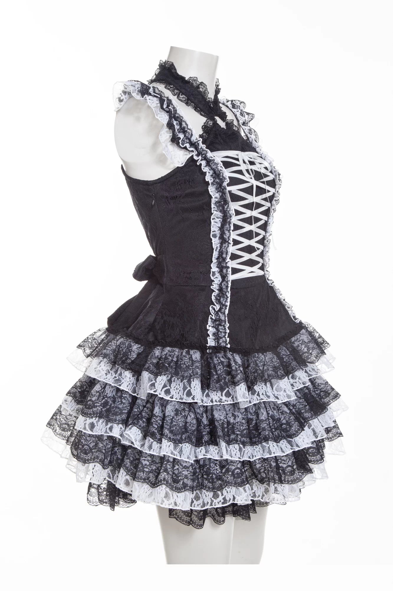 Eerie Shadow Zwart/Wit Jurk