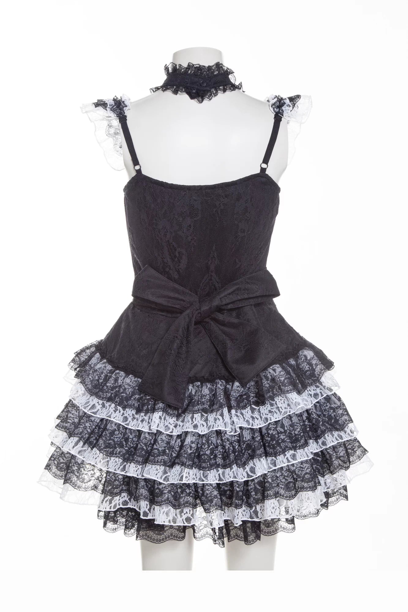 Eerie Shadow Zwart/Wit Jurk