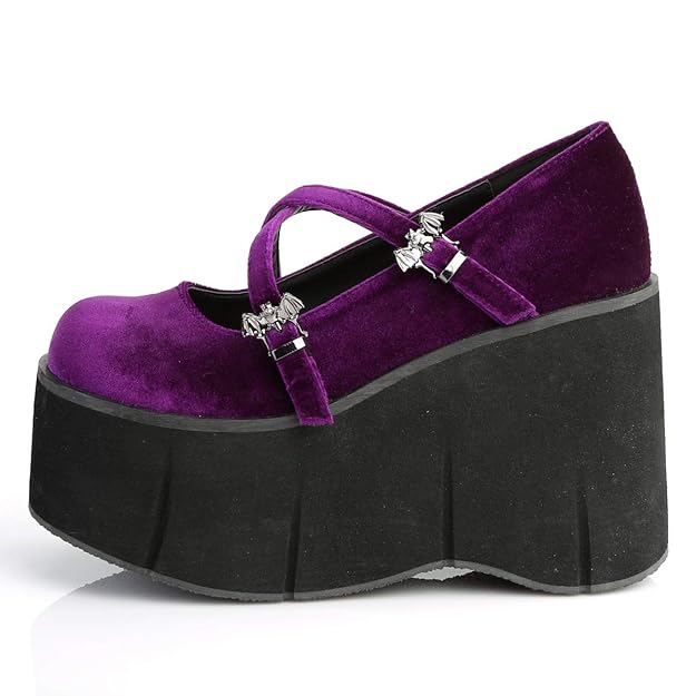 Demonia - Kera-10 -  Purple Mary-Jane Wedges - Mt. 41