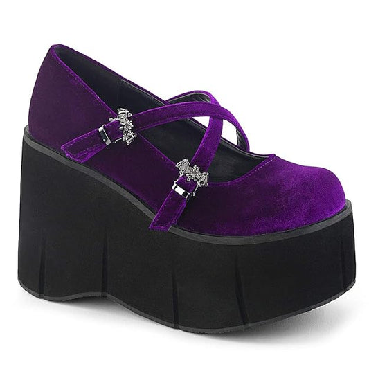 Demonia - Kera-10 -  Purple Mary-Jane Wedges - Mt. 41