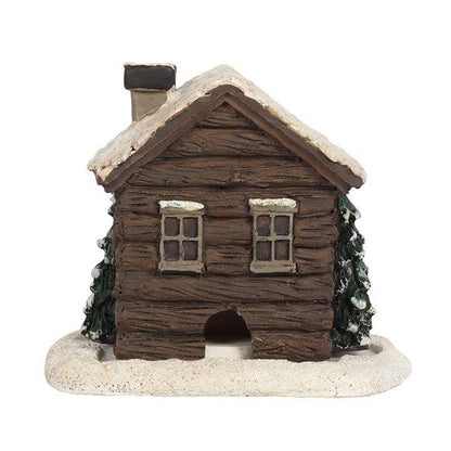 Winter Log Cabin Wierook Kegelbrander