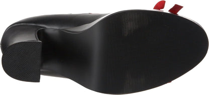 Demonia - Dolly-47 - Zwarte Pumps met Rood Lint en Strik