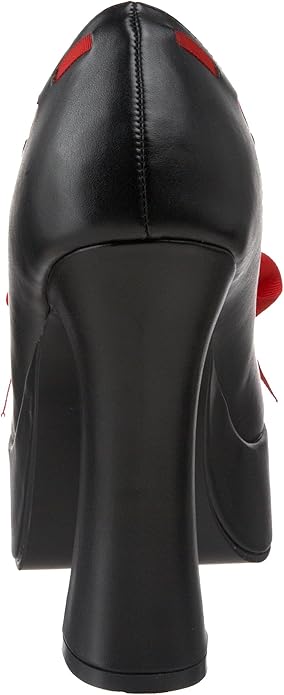 Demonia - Dolly-47 - Zwarte Pumps met Rood Lint en Strik