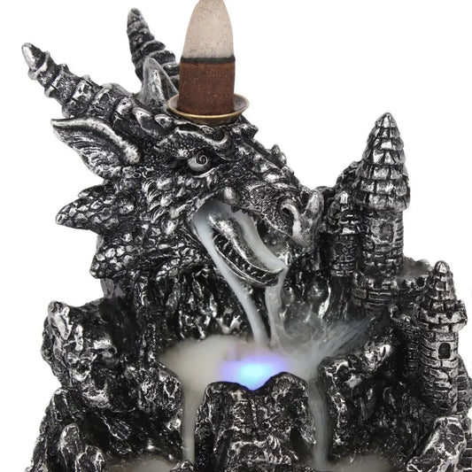 Silver Dragon Backflow Incense brander met verlichting