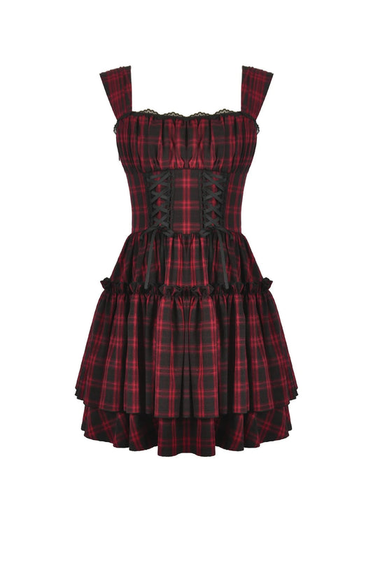 Crimson Tartan Jurk