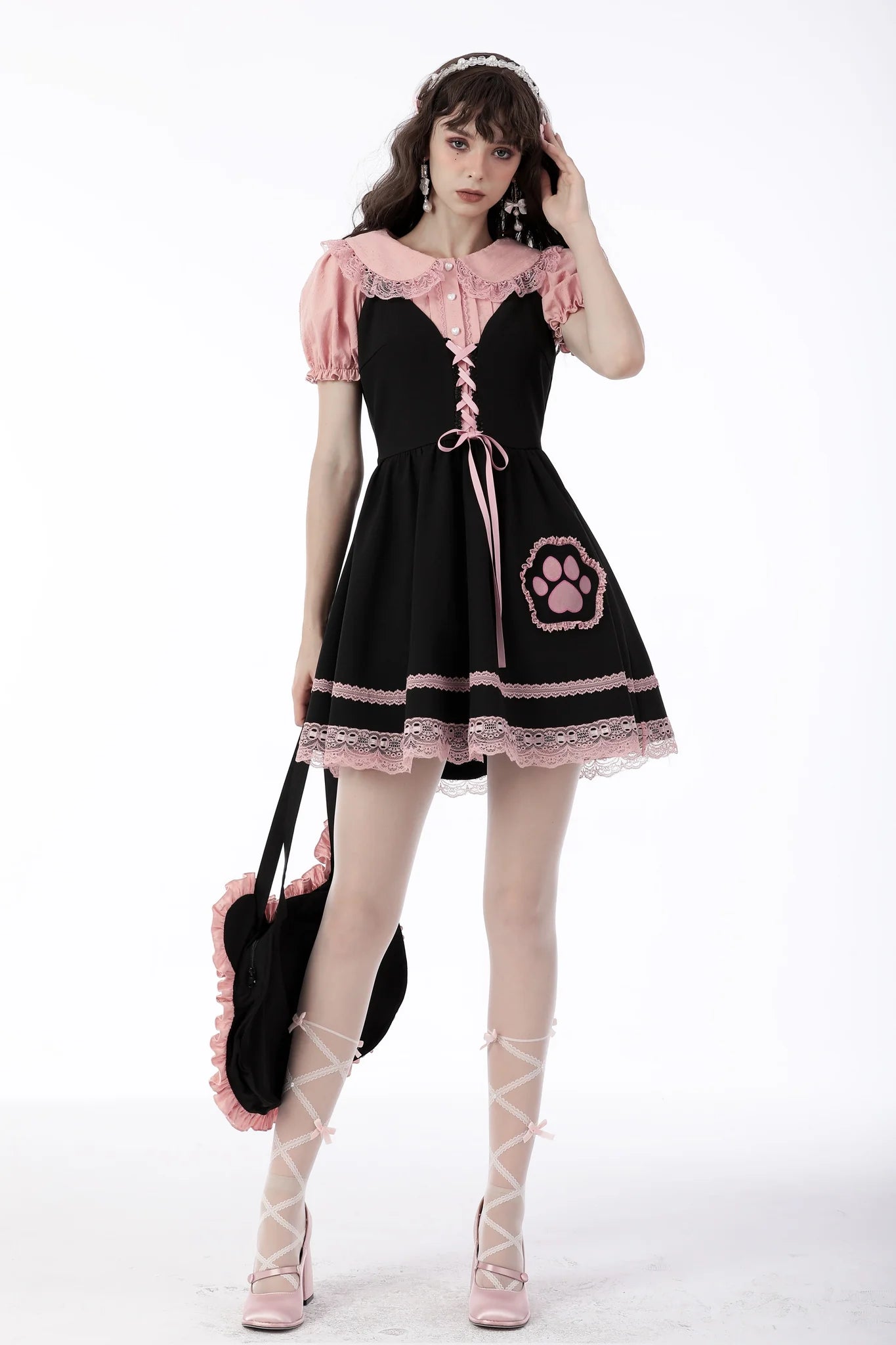 Sweet Lolita Pink Paw Jurk