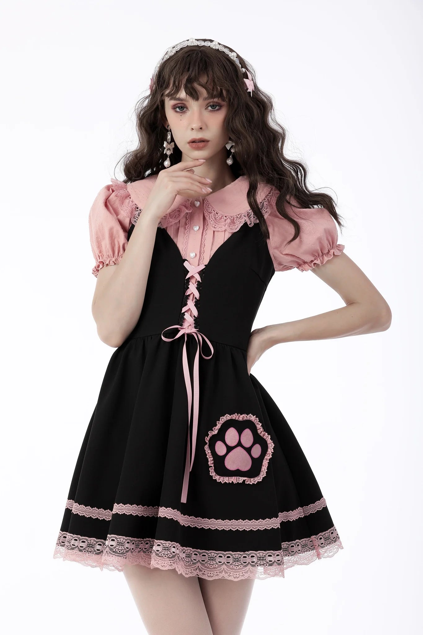 Sweet Lolita Pink Paw Jurk