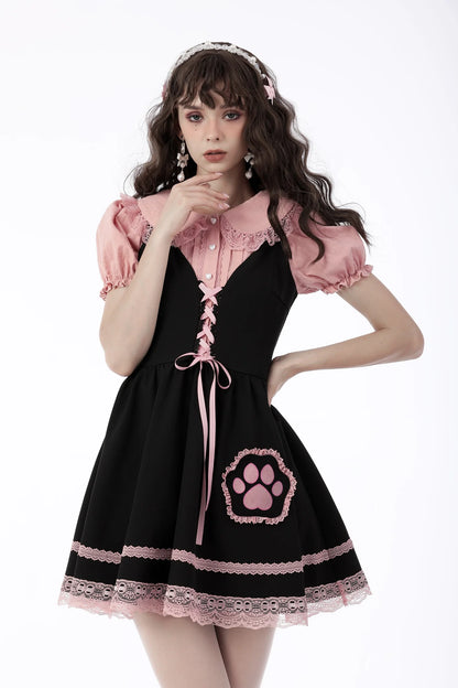 Sweet Lolita Pink Paw Jurk