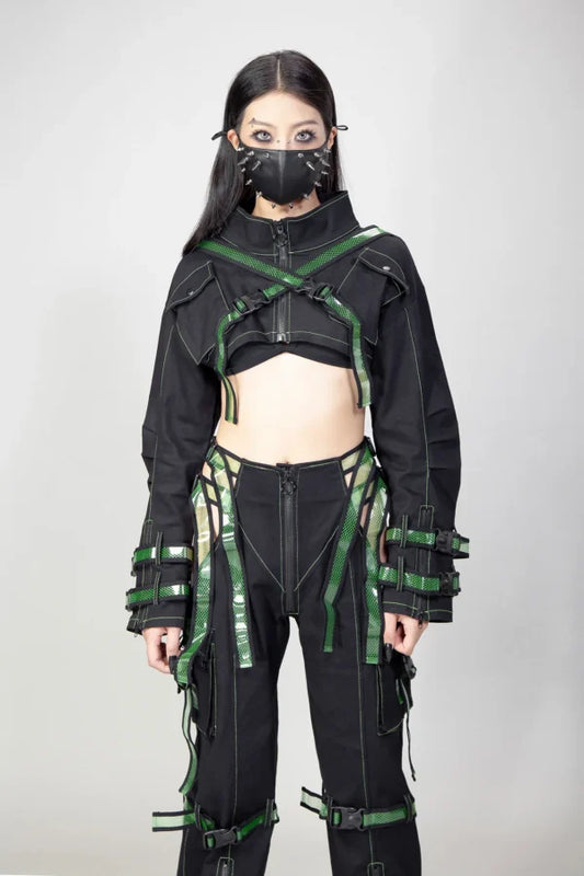 Cyber Doll Green Crop Jas