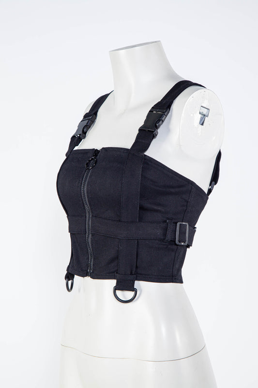 Cyber Doll Black Crop Top